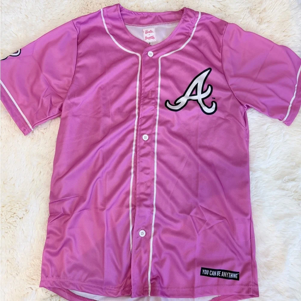 Braves Barbie Pink Baseball Jersey - Picture 1 of 4
